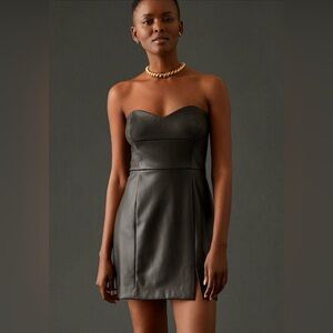 Hutch Strapless Vegan Leather Mini Dress